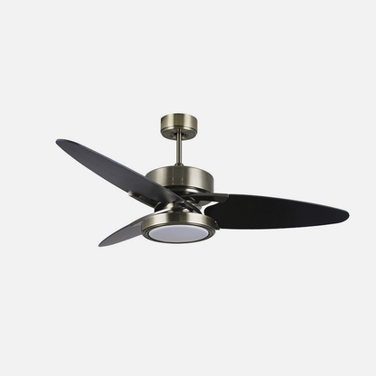 Ventilador Dc Cross 30w Cuero 3 Aspas Negro/nogal 6vel. 3 Colores 3250lm 132d Remoto, Memoria Y Temporizador_2