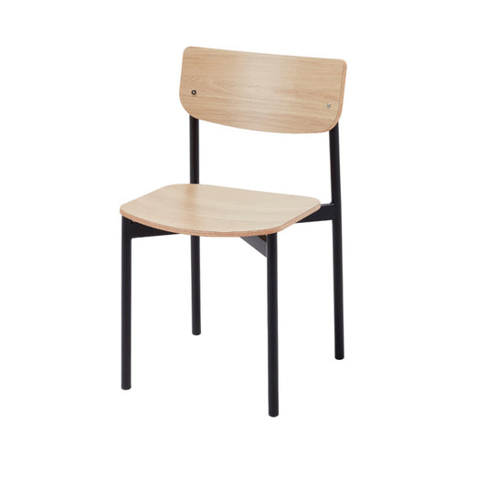 Silla Sheila Madera Y Negra - Estilo Retro Y Minimalista 63x82x15cm - Well Home_0