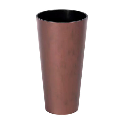 Maceta Tubus Slim Corten 8l., Con Depósito, Dimensiones (mm) 200x200x381, Color Cobre