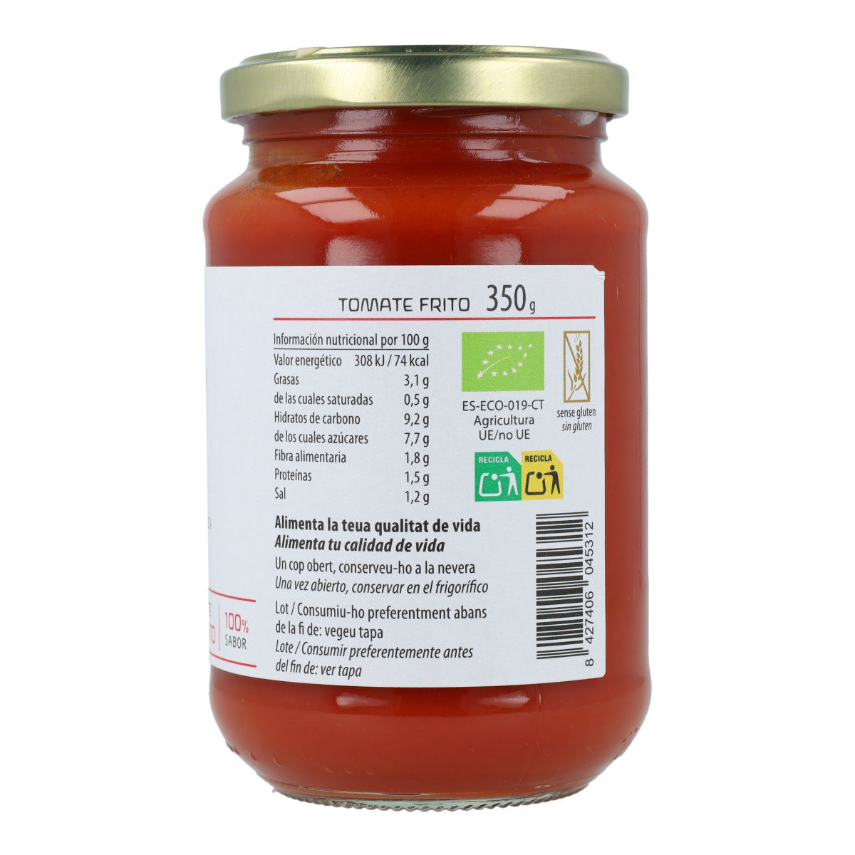 Tomates fritos biológicos Cal Valls, 350 g
