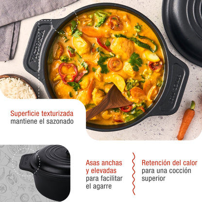 Victoria Horno Holandés Olla Inducción Hierro Fundido Esmaltado 20cm, Cocotte 1,9l, Sin Ptfe Ni Pfoa, 34894, Negro_2