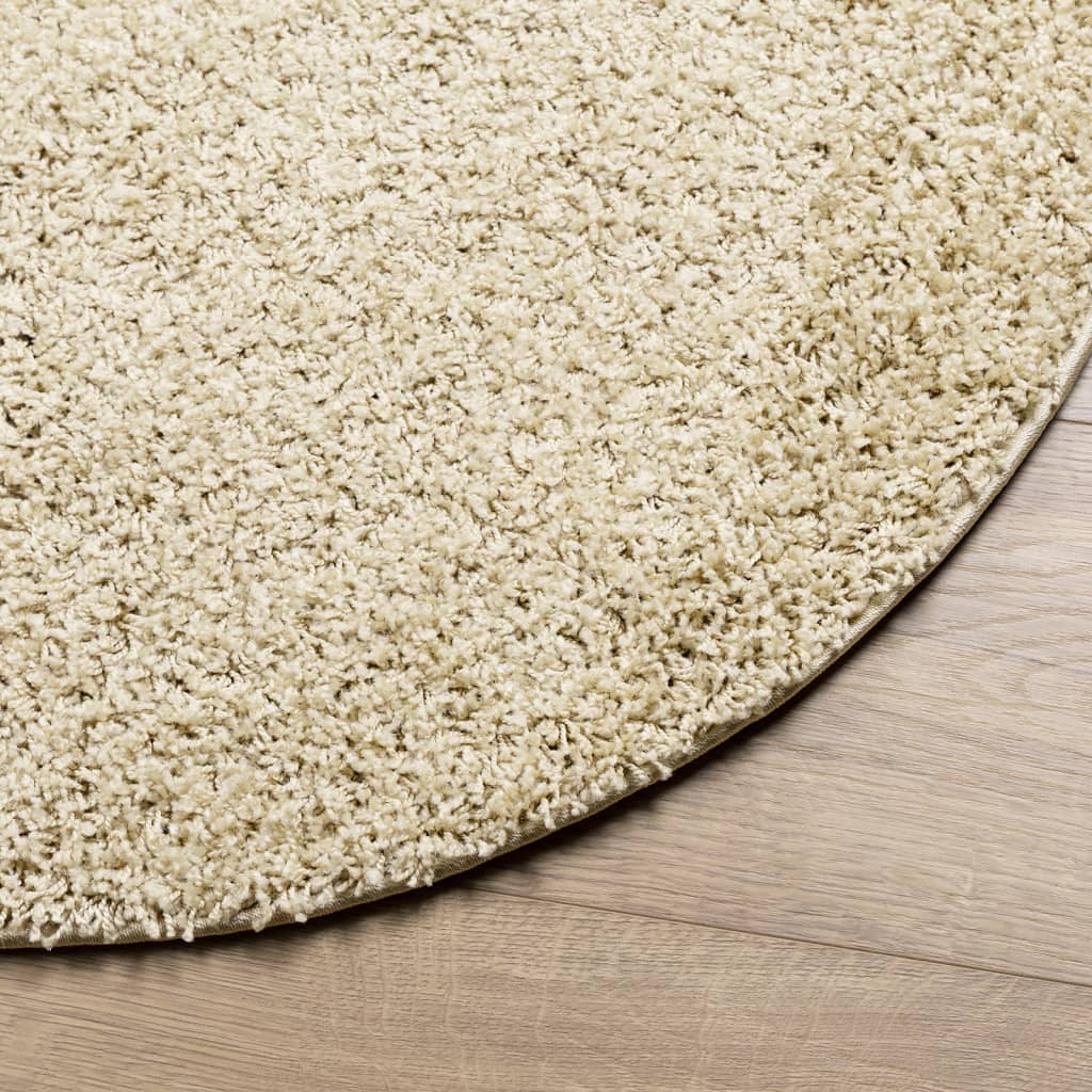 Vidaxl Alfombra Peluda De Pelo Largo Moderna Pamplona Dorado Ø 80 Cm_3