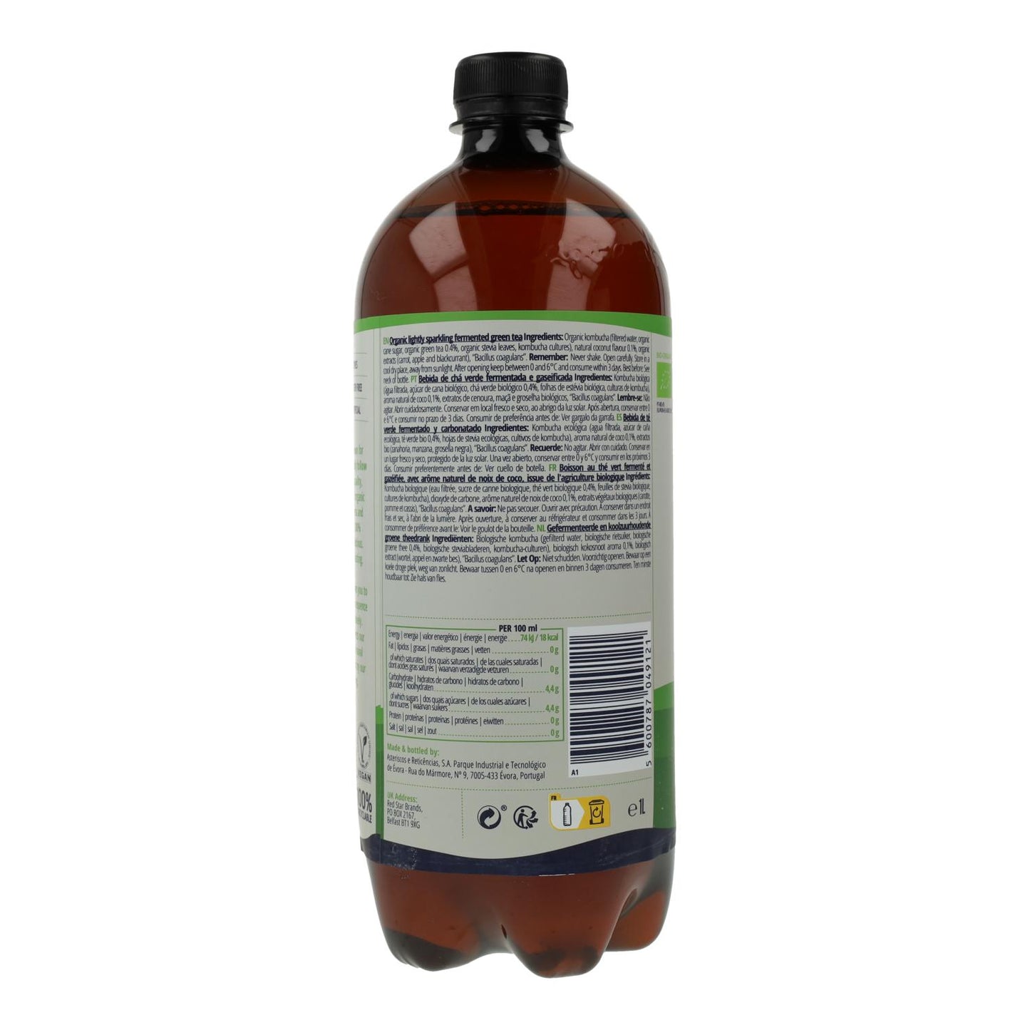 Bebida Kombucha de coco BIO Captain Kombucha 1 L