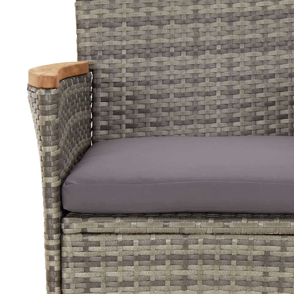 Vidaxl Set Comedor Jardín 9 Pzas Y Cojines Ratán Sintético Gris_4
