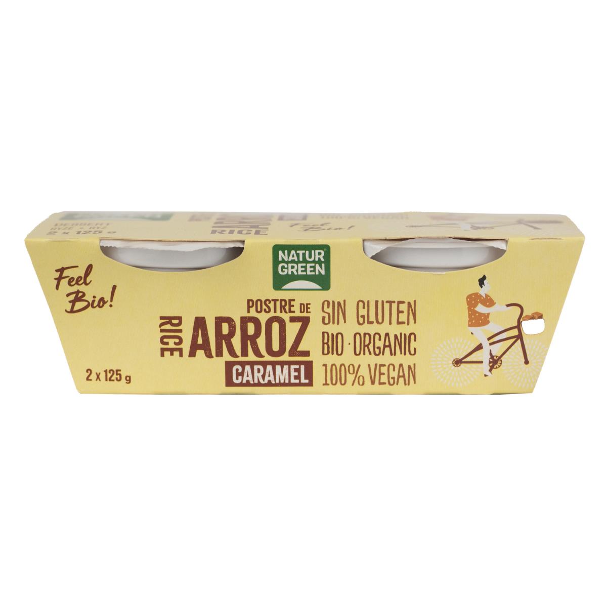 Sobremesa de arroz e caramelo NaturGreen, 2 x 125 g