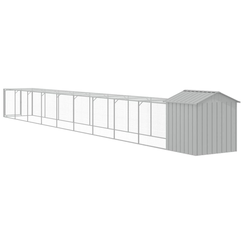 Vidaxl Gallinero Y Corral Acero Galvanizado Gris Claro 117x1017x123 Cm_4