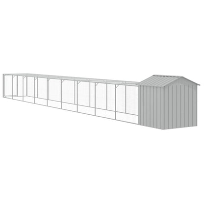 Vidaxl Gallinero Y Corral Acero Galvanizado Gris Claro 117x1017x123 Cm_4
