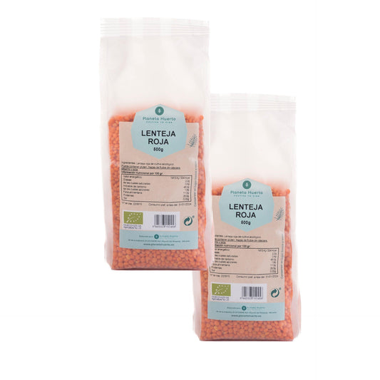 Pack de 2x Lentilhas Vermelhas ECO Planeta Huerto 500 g