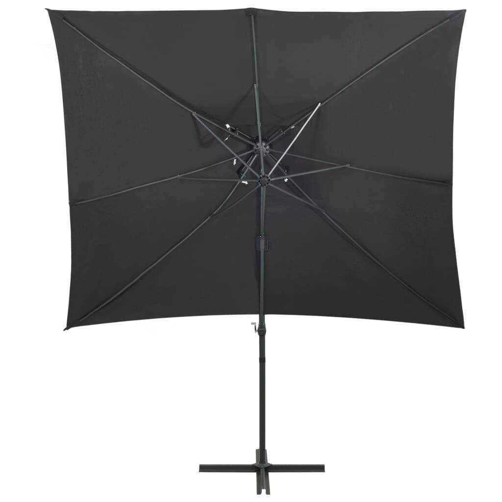 Vidaxl Sombrilla Jardín Voladiza Cubierta Doble Antracita 250x250 Cm_1