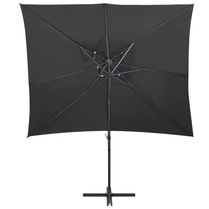 Vidaxl Sombrilla Jardín Voladiza Cubierta Doble Antracita 250x250 Cm_1