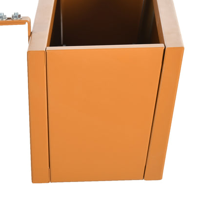 Outsunny Jardinera Colgante De Acero Con 2 Ganchos Ajustables 91x35x24 Cm Marrón_4