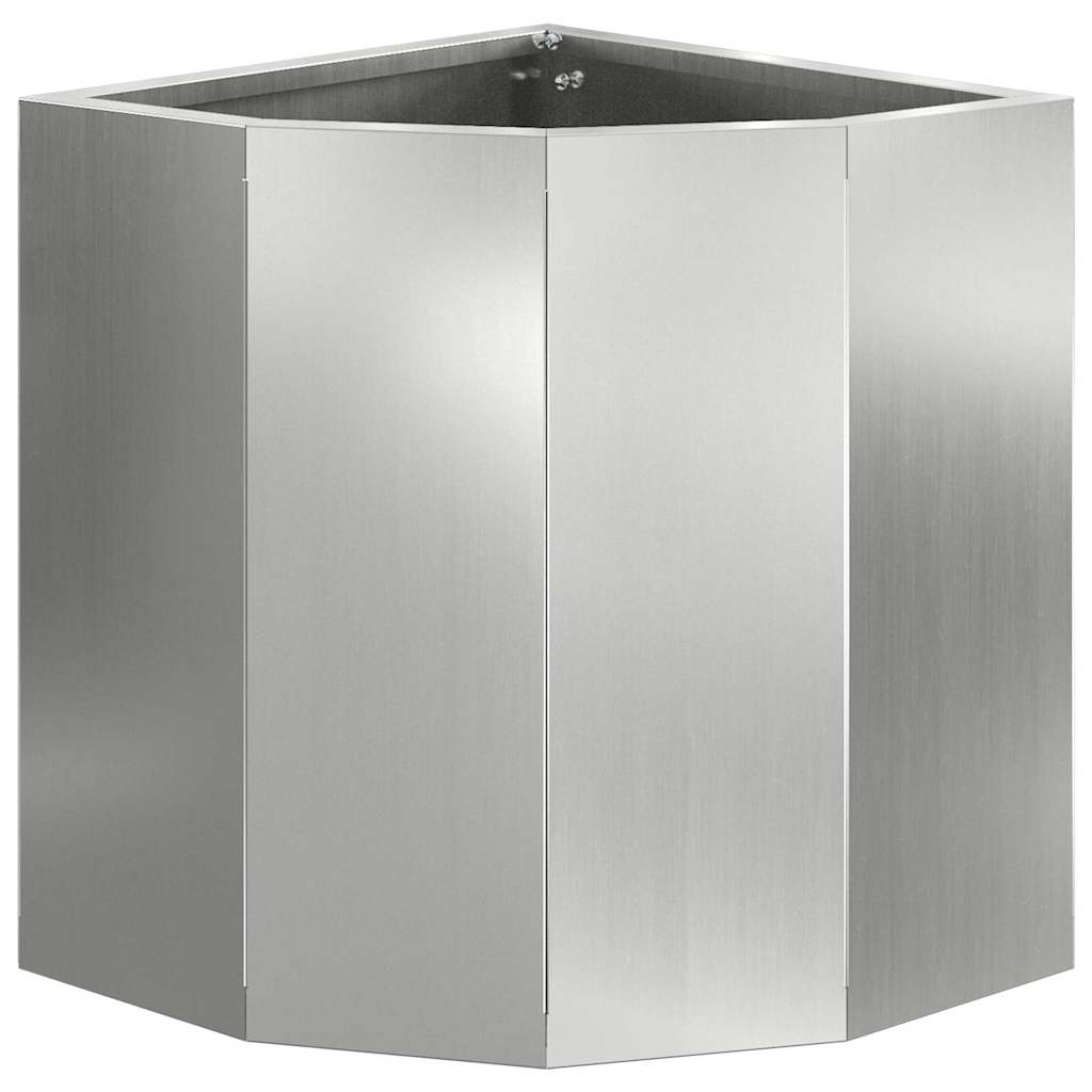 Macetero De Esquina Plateado 30 X 30 X 35 Cm Acero Galvanizado_4