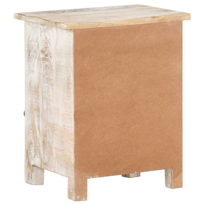 Mesita De Noche De Madera De Acacia Rugosa 40x30x50 Cm_2