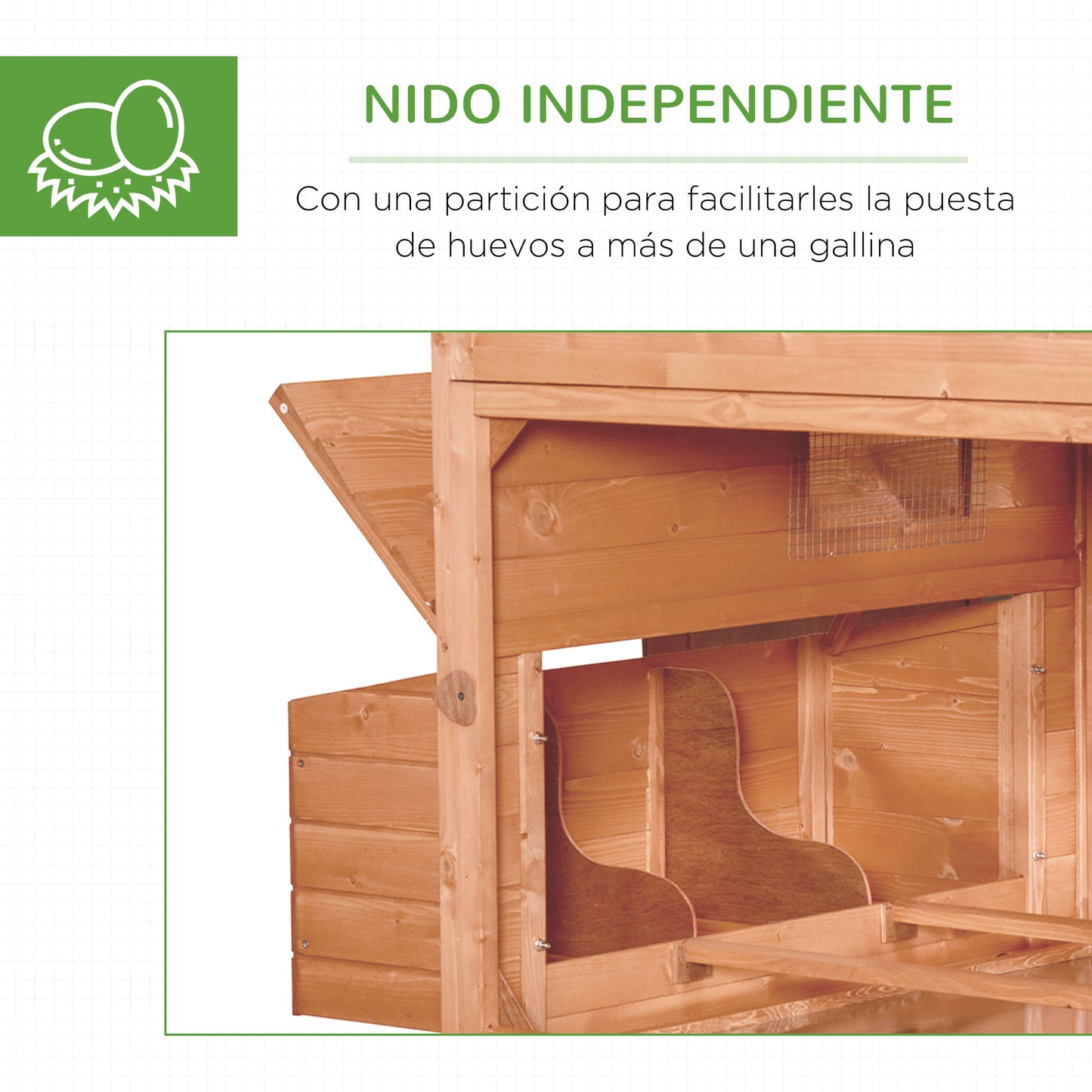 Pawhut Gallinero Exterior Madera Para 4-6 Gallinas Con 2 Nidos 347x160x150 Cm_5