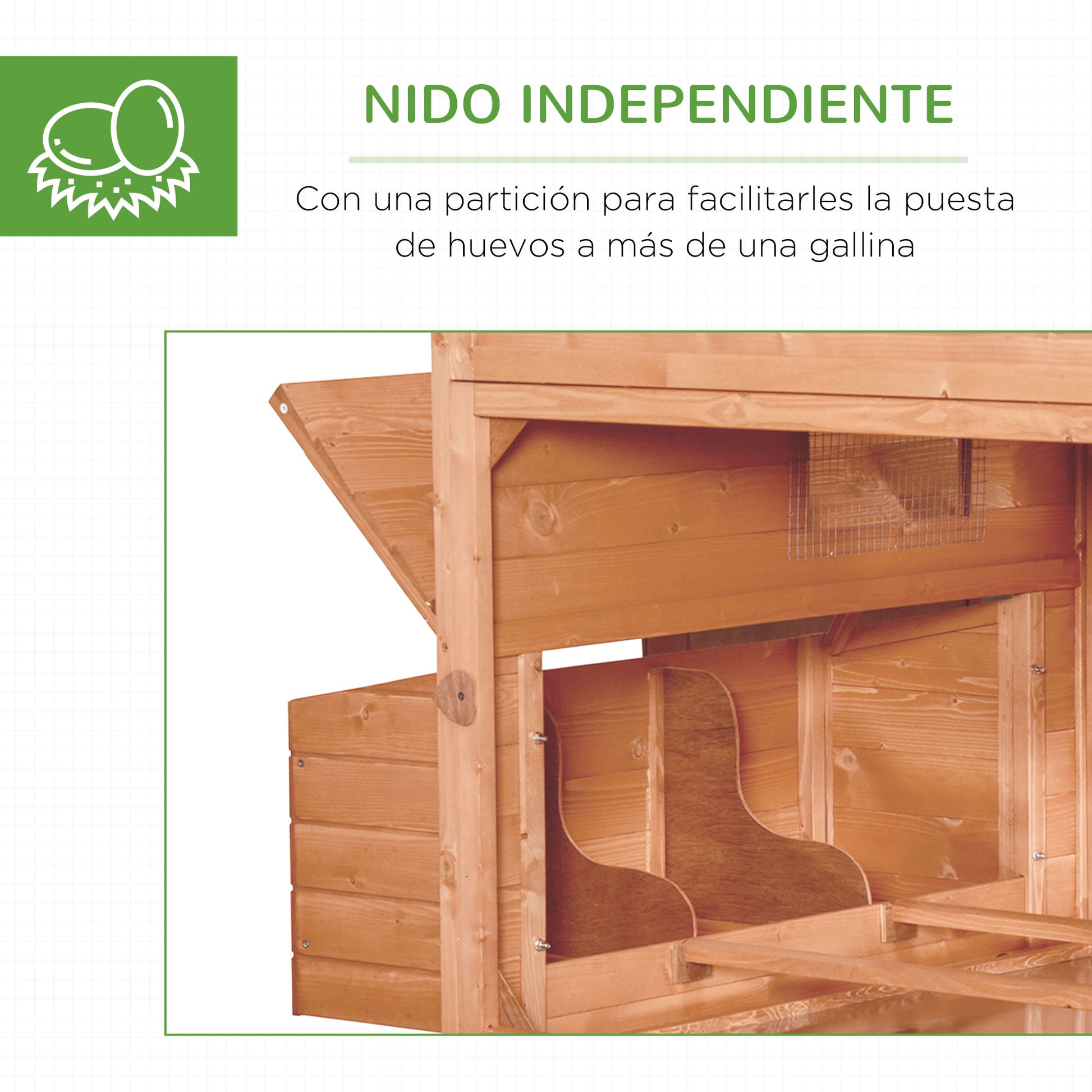 Pawhut Gallinero Exterior Madera Para 4-6 Gallinas Con 2 Nidos 347x160x150 Cm_5