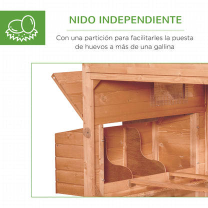 Pawhut Gallinero Exterior Madera Para 4-6 Gallinas Con 2 Nidos 347x160x150 Cm_5