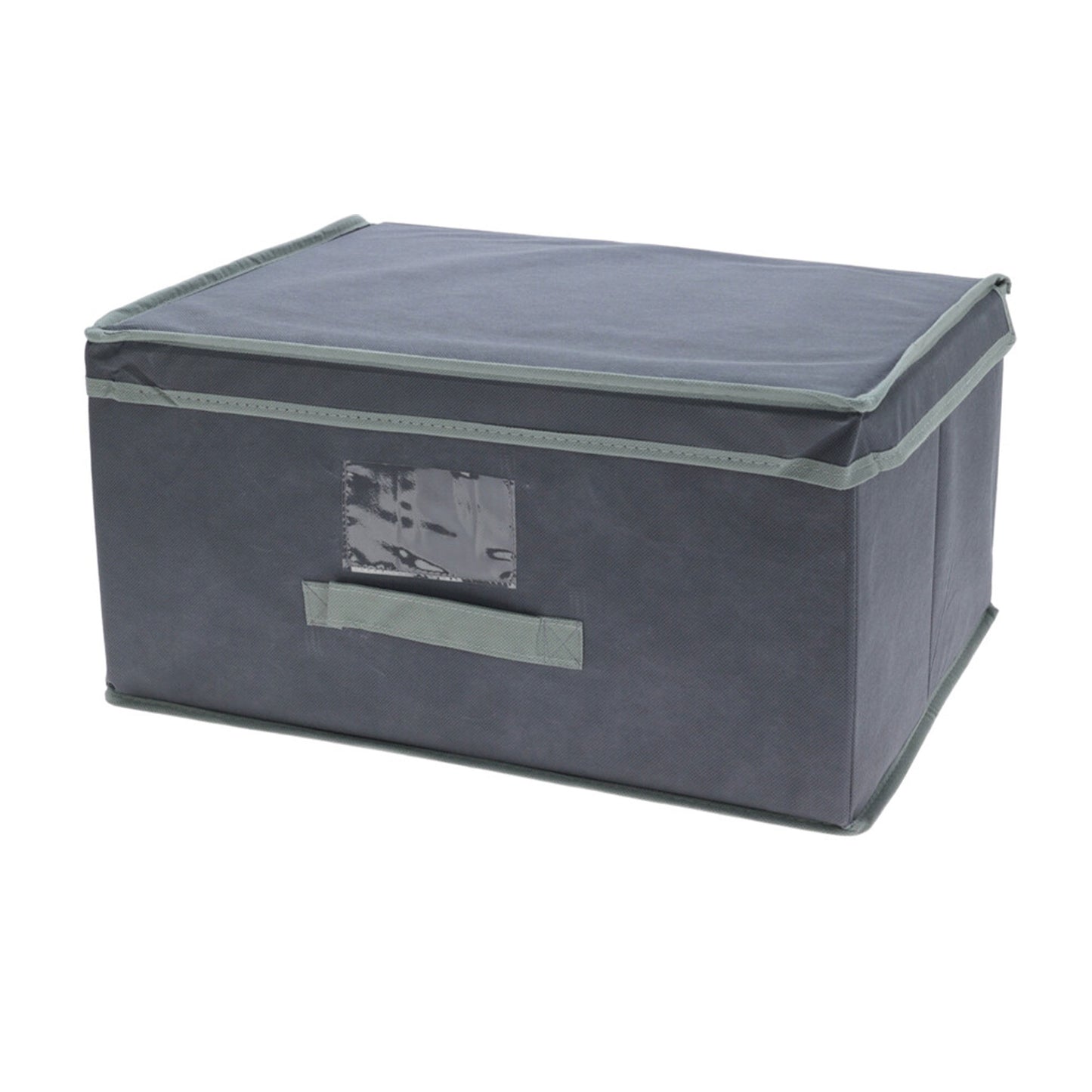 Well Home Caja De Almacenamiento Con Tapa Abatible De Cartón No Tejido - 44x33x22cm En Gris Oscuro_0
