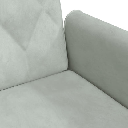 Sofá Cama 2 Plazas Con Almohadas Taburete Terciopelo Gris Claro / Vetonek_3