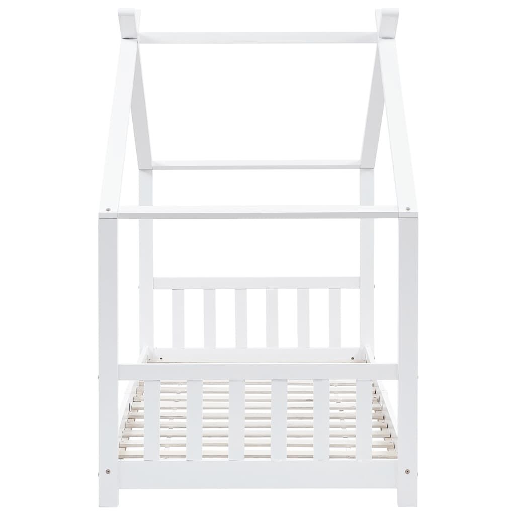Vidaxl Estructura De Cama Infantil Madera Maciza Pino Blanco 90x200 Cm_4