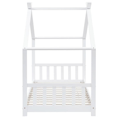 Vidaxl Estructura De Cama Infantil Madera Maciza Pino Blanco 90x200 Cm_4