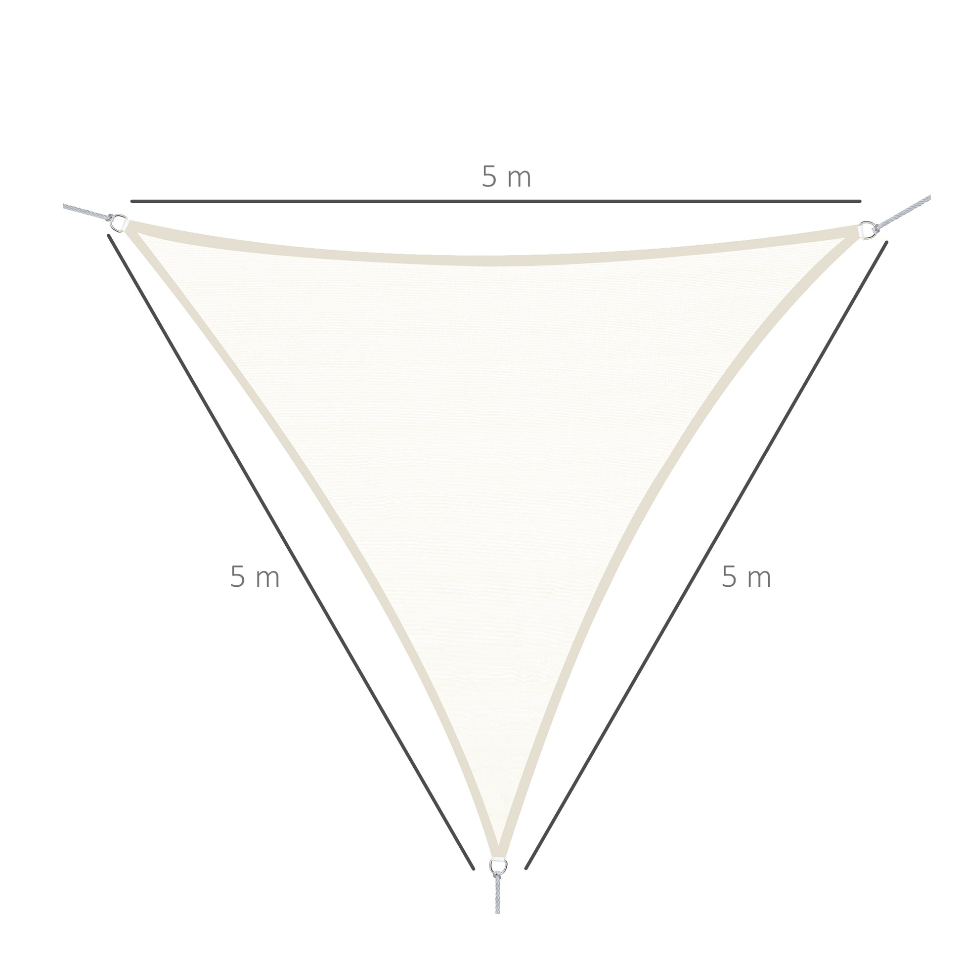 Outsunny Toldo Vela Sombrilla Parasol Triangular De Poliéster 160g/m² Crema_2