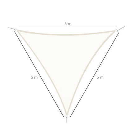 Outsunny Toldo Vela Sombrilla Parasol Triangular De Poliéster 160g/m² Crema_2