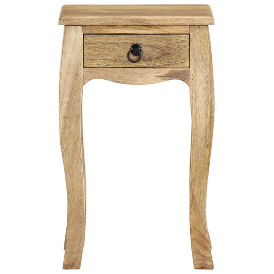 Mesita De Noche De Madera Maciza De Mango 28x28x46 Cm_0