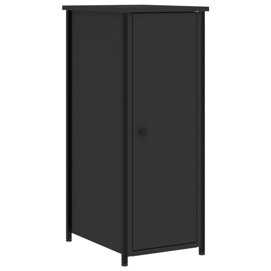 Mesita De Noche Madera De Ingeniería Negro 32x42x80 Cm_0