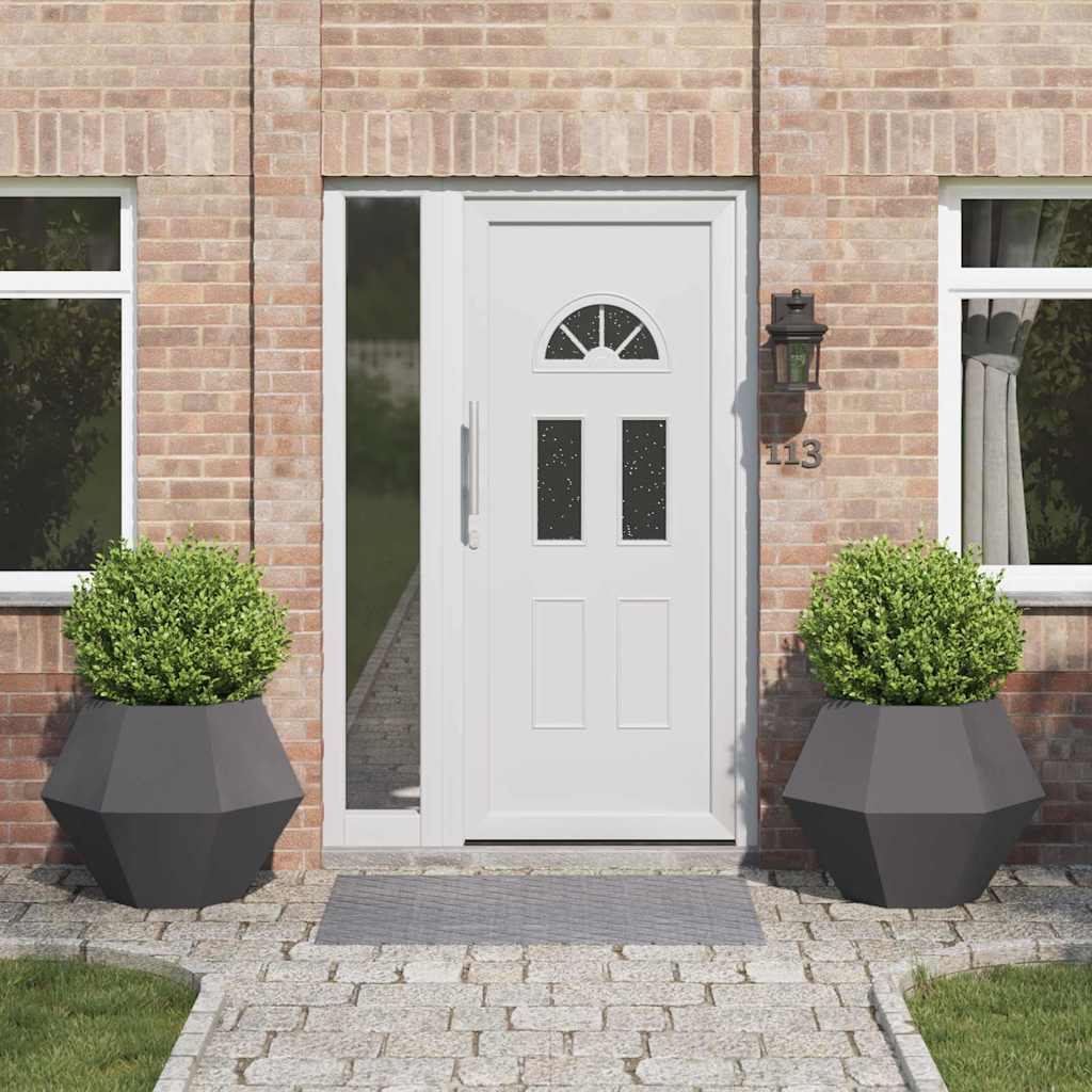Jardinera 2 Uds. Negro 75 X 75 X 60 Cm Acero_1