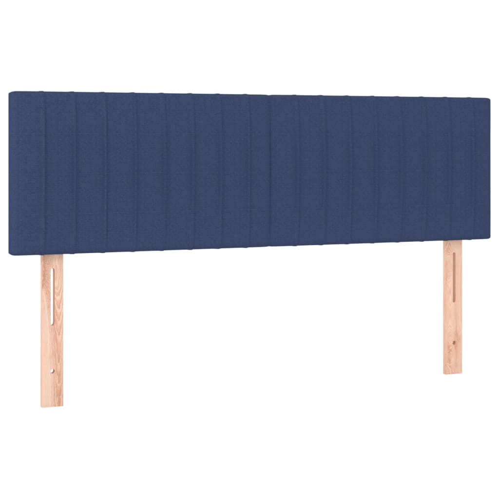 Cama Box Spring Con Colchón Y Led Tela Azul 140x200 Cm / Vetonek_3