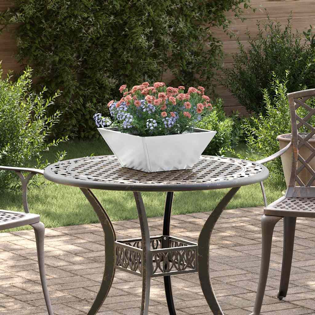 Macetero De Jardín Plateado 35 X 35 X 15 Cm Acero Galvanizado_1
