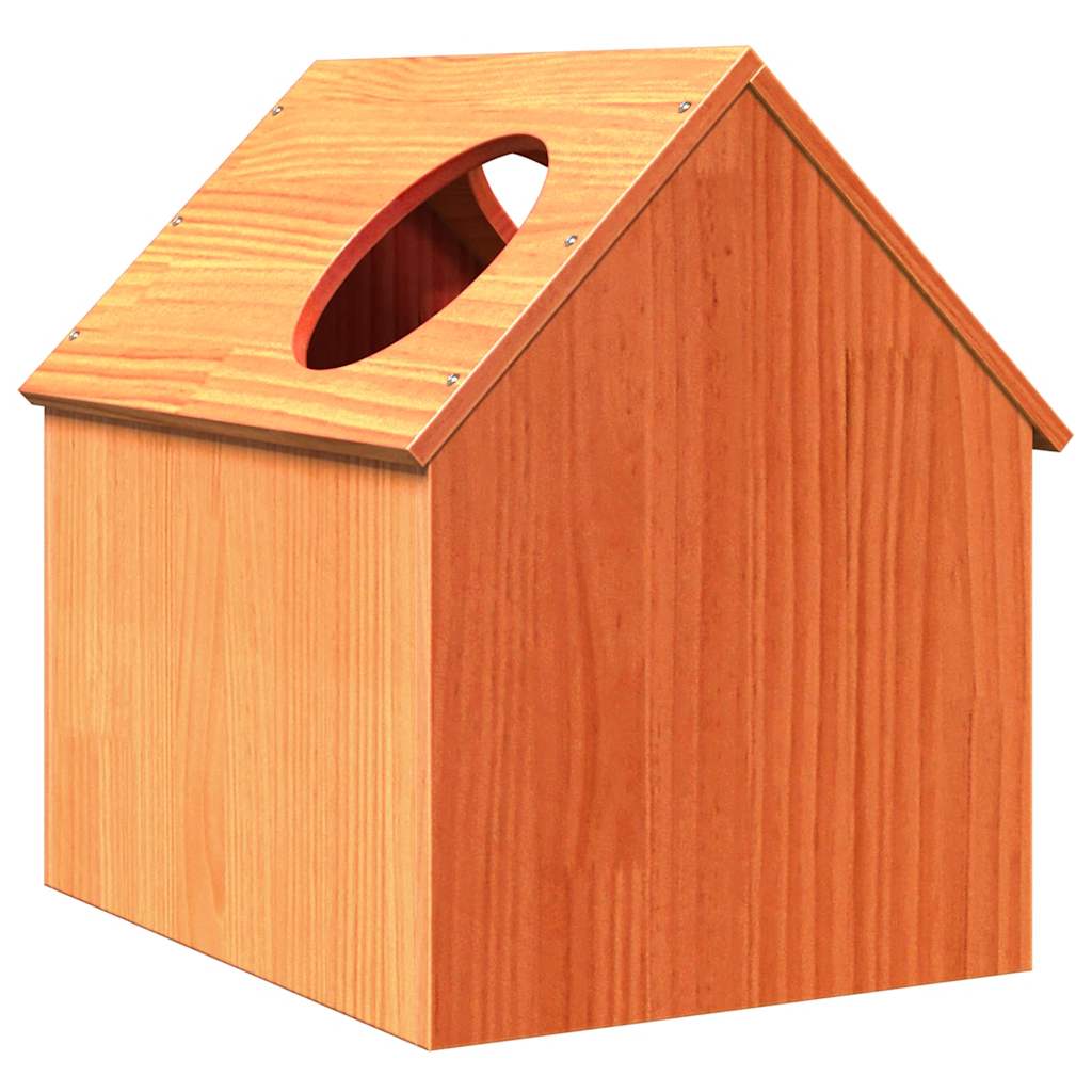 Casa Para Gatos Cera Marrón 41x50x50 Cm Madera Maciza Pino_4