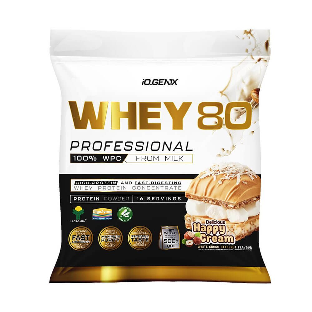 Whey 80 Profesional - 500g - Happy Cream - Proteina De Suero Whey - Io.genix_0
