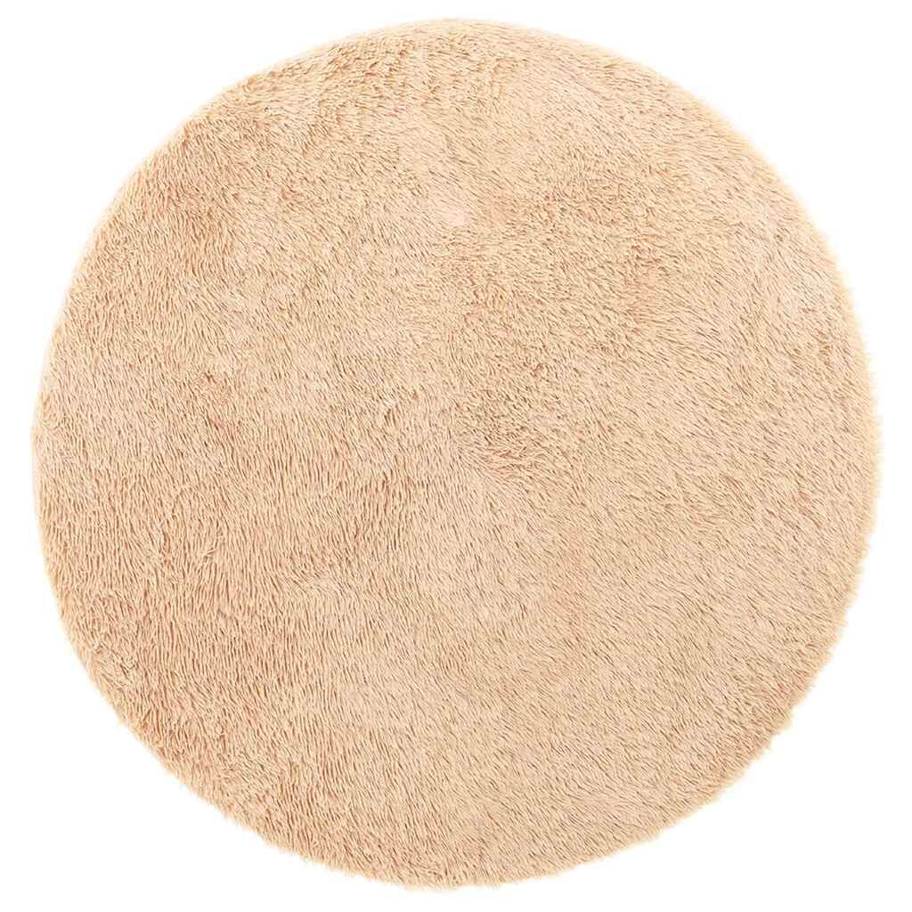 Vidaxl Alfombra Peluda De Pelo Largo Navarra Beige 160x160cm Poliéster_0