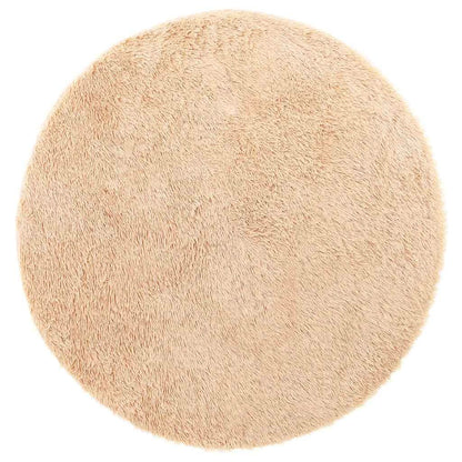 Vidaxl Alfombra Peluda De Pelo Largo Navarra Beige 160x160cm Poliéster_0