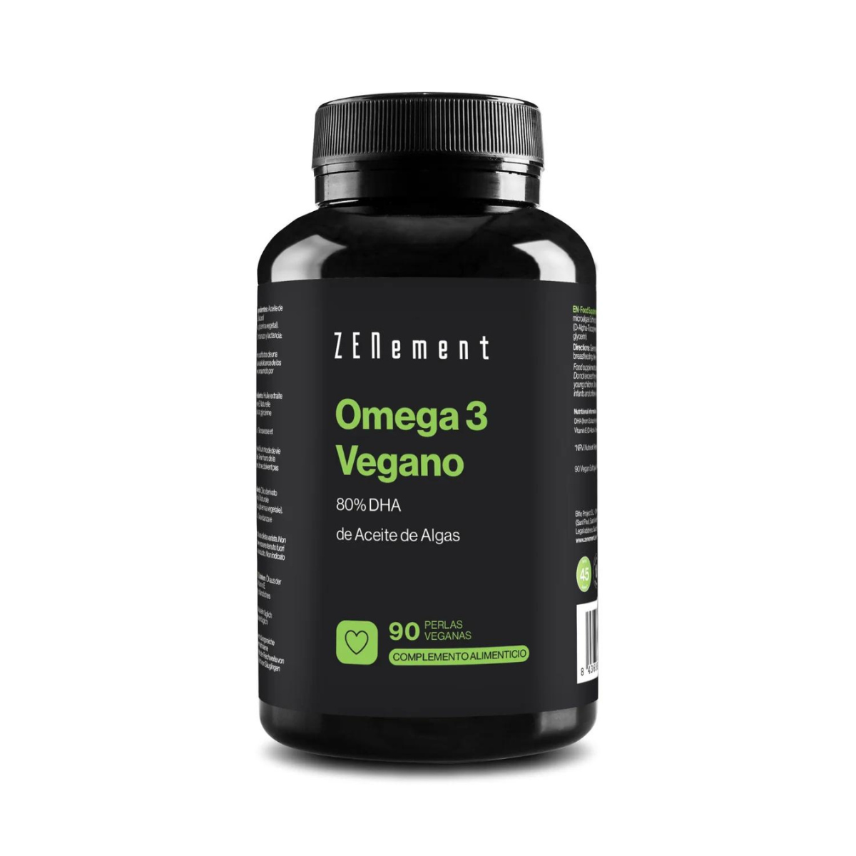 Ómega 3 vegan 80% DHA da Zenement Algae Oil 90 cápsulas gelatinosas