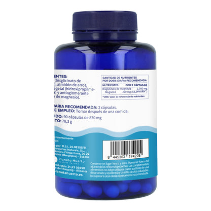 Bisglicinato de Magnésio 500 mg Planeta Huerto 90 cápsulas