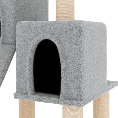 Vidaxl Rascador Para Gatos Con Postes De Sisal Gris Claro 82 Cm_5