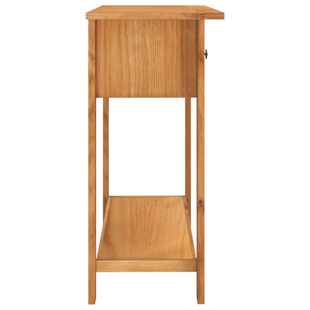 Mesa Consola De Madera Maciza De Roble 110x35x75 Cm_3