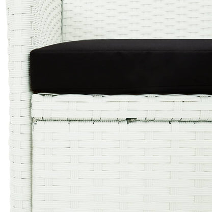 Vidaxl Set Comedor De Jardín 7 Pzas Con Cojines Ratán Sintético Blanco_4