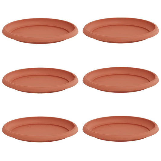 Bandeja Redonda Para Flores 6 Pcs Rojo Ladrillo Ø 23,5 X 2,5 Cm_0