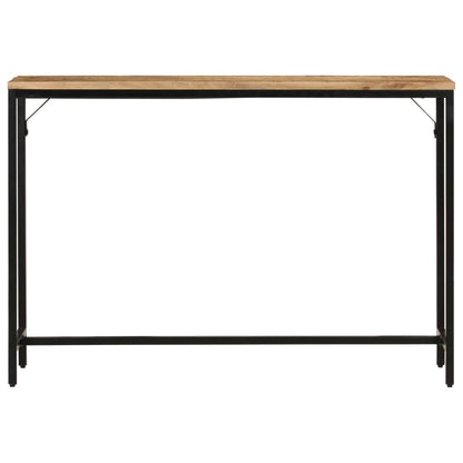 Mesa Consola Madera Maciza Mango Rugosa Y Hierro 110x30x75 Cm_0