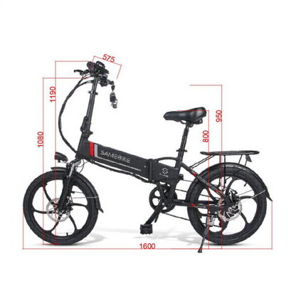 Bicicleta Eléctrica Plegable Samebike 20lvxd30 350w-48v-10,4ah (499wh) - Rueda 20 Color Blanco_3