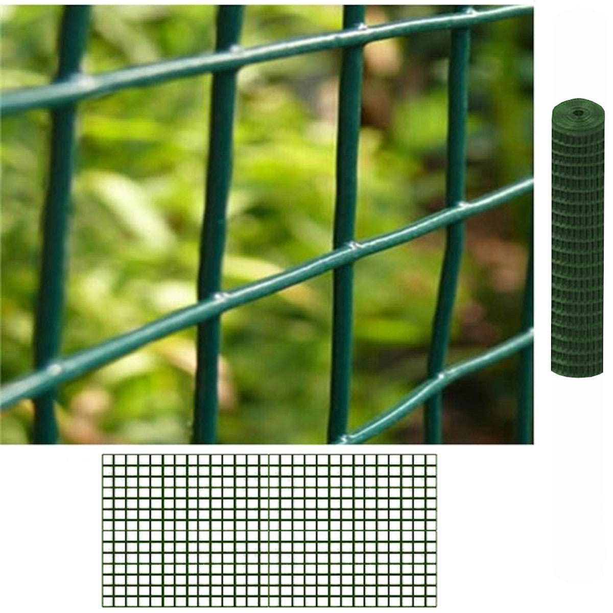 Malla Metalica Plastificada| Reticula 6x6mm| Composición 80% Acero Galvanizado/20% Pvc|malla Para Cercos 0,5x5m_1