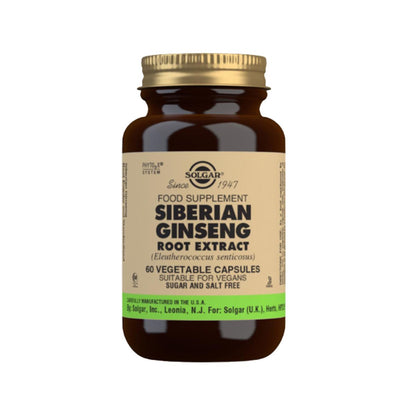 Extrato de raiz de ginseng siberiano, 60 cápsulas vegetais (520 mg)
