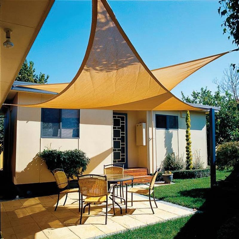 Toldo Vela Sombra Jardin Triangular 5x5x5 Metros Beige_0