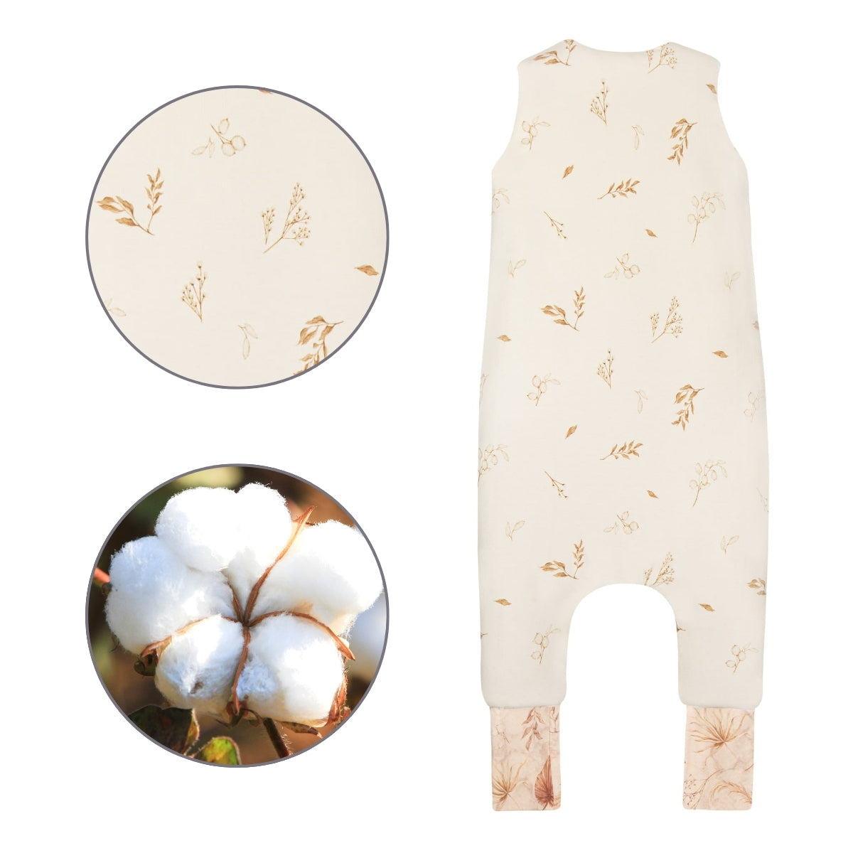 Saco De Dormir Con Pies Reversible T-s Jersey Algodón Bohemian Sand-bohemian Botanic_4
