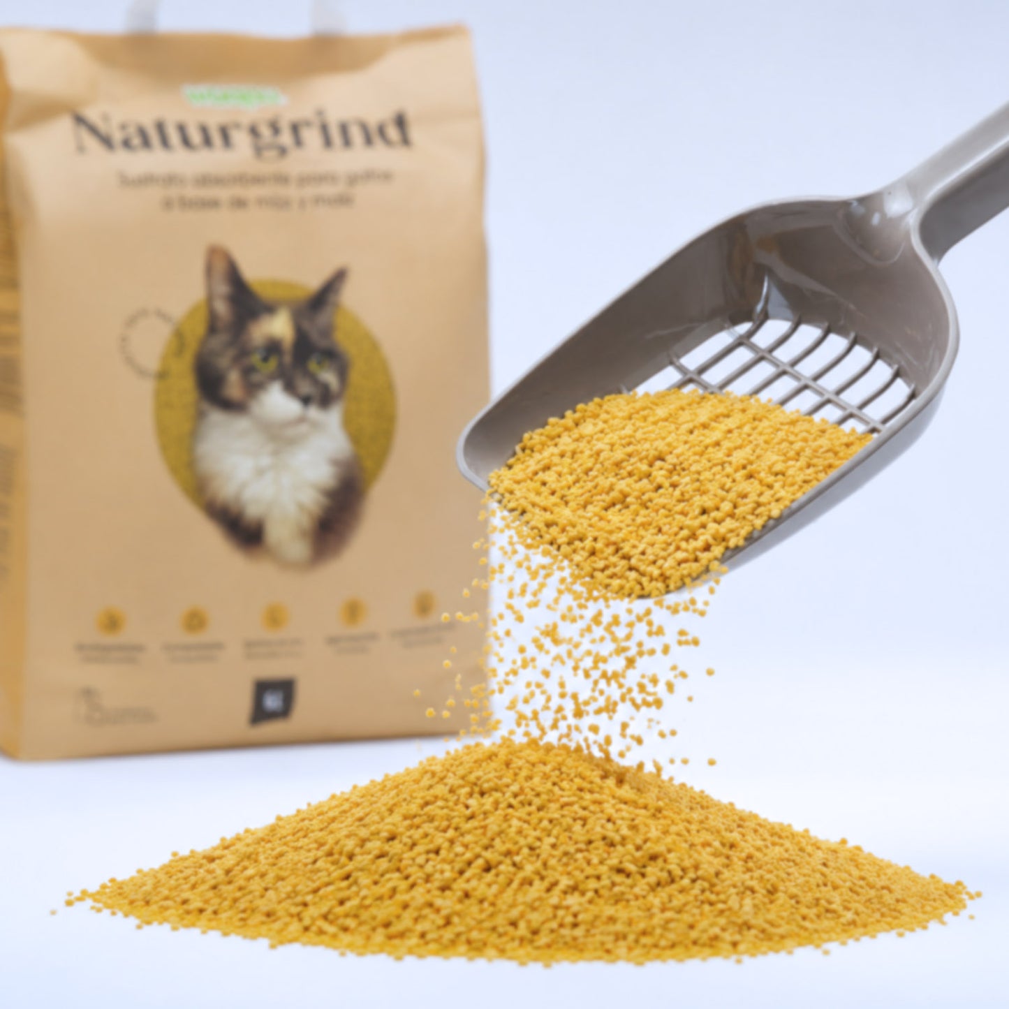 Sustrato Absorbente Wuapu Naturgrind Biodegradable Y Compostable Para Gato 1 U 17'5l_2