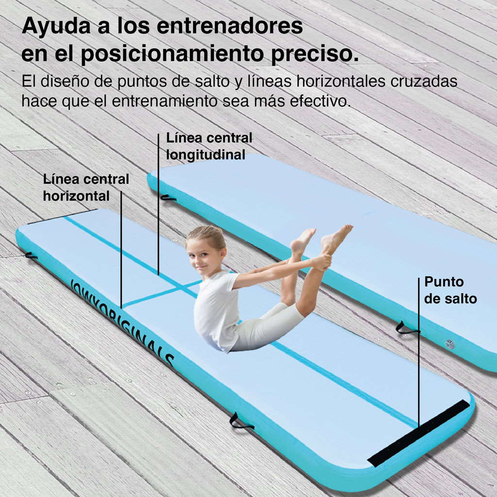 Airtrack 400x100x20cm Colchoneta Inflable, Color Azul_1