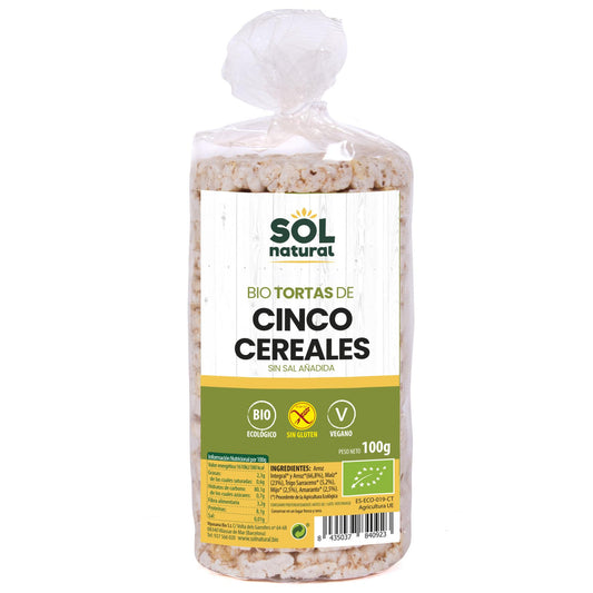 Panquecas de 5 Cereais sem Glúten Bio da Sol Natural, 100 g